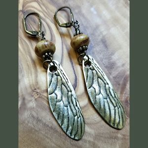 Antiqued Bronze Dragonfly Wing Ear Decor